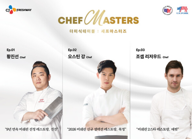 CJ프레시웨이는 미쉐린 가이드에 이름을 올린 오너 셰프들과 협업한 프리미엄 급식 프로그램 ‘셰프 마스터즈’를 선보였다. <CJ프레시웨이 제공>