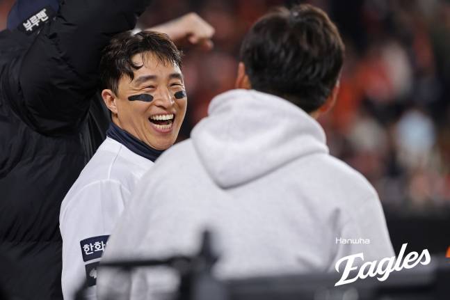 손아섭이 활짝 웃고 있다. /사진=한화 이글스 제공