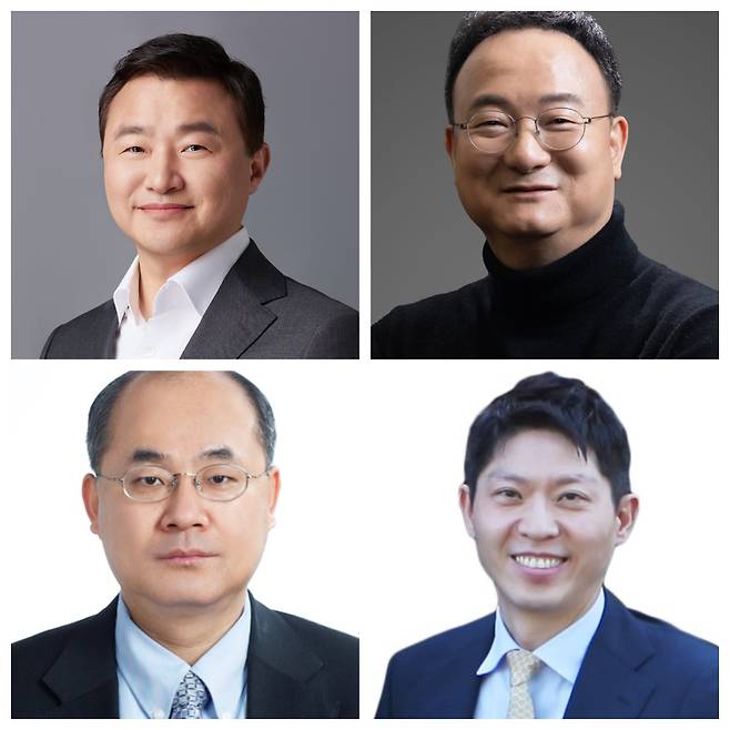 한국한림공학원 2026년 신입 정회원에 선정된 이들. 왼쪽 위부터 시계방향으로 노태문 삼성전자 DX부문 대표, 문혁수 LG이노텍 대표, 손훈 KAIST 교수, 최재원 부산대학교 총장.