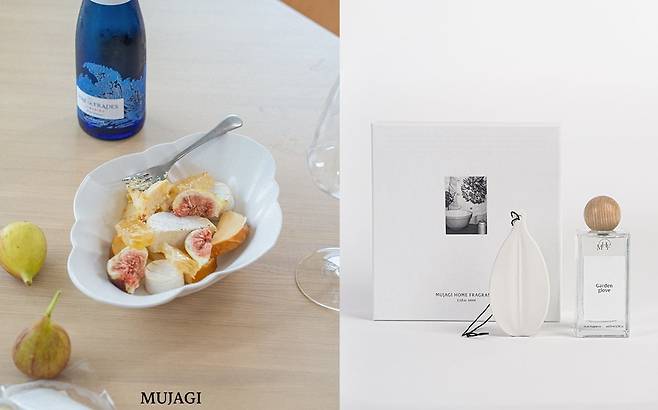 무자기는 테이블웨어를 넘어 프레그런스 제품, 리빙용품 등도 선보이고 있다.