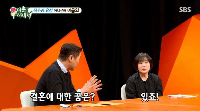 이금희가 결혼 생각을 밝혔다./사진=SBS '미운 우리 새끼' 캡처