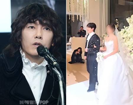 가수 김장훈이 지난 21일 비공개로 진행된 그룹 ‘엠블랙’ 출신 미르의 결혼식 모습을 SNS에 올려 빈축을 샀다. [헤럴드팝·인스타그램 캡처]