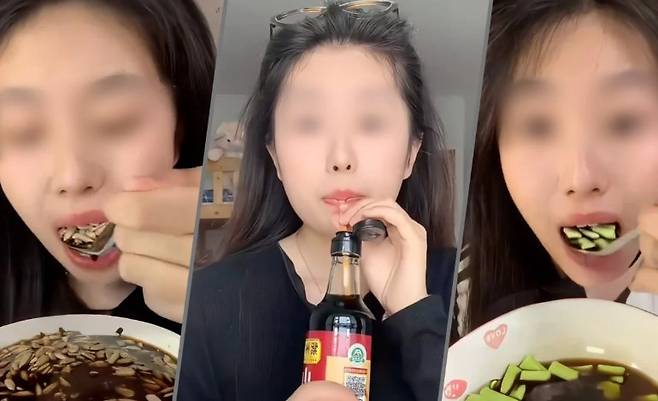 괴식 먹방 논란으로 계정을 삭제 당한 중국 먹방 인플루언서 [더우인 캡처]
