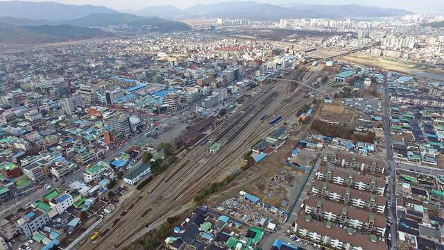 도시재생 국가시범지구 후보지로 선정된 옛 경주역 부지 전경. 경주시 제공