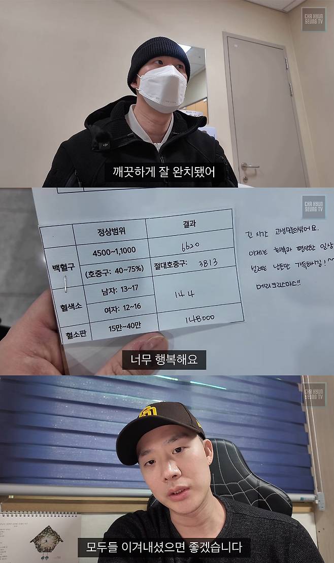 댄서 출신 배우 차현승이 백혈병 완치 판정을 받았다고 알렸다. /사진=유튜브 영상 갈무리