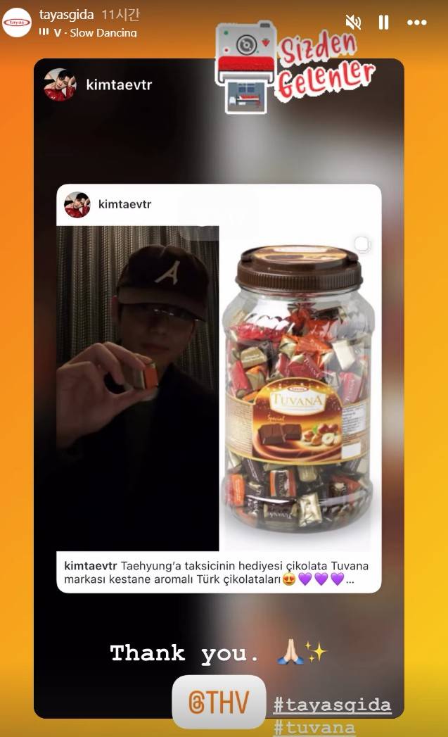 타야스 기다 회사가 인스타그램에 올린 감사메시지