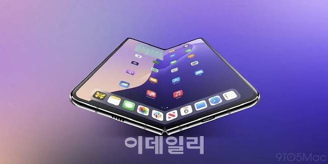 폴더블 아이폰 가상 이미지(사진=9TO5MAC 갈무리)