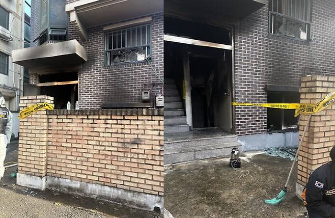 지난 19일 서울 강북구 번동의 한 빌라에서 화재가 발생했다. (사진=석지헌 기자)