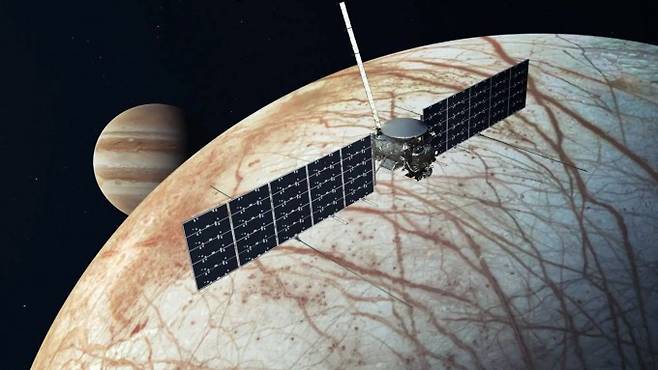 미국 항공우주국(NASA) 유로파 클리퍼 탐사선의 콘셉트 일러스트. NASA/JPL-Caltech 제공