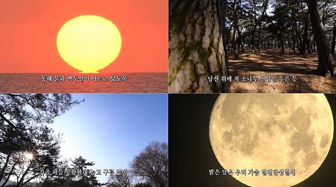 행정안전부가 제작해 제공하는 애국가 영상. 가사 그대로 영상을 꾸민 게 특징이다. /사진=행정안전부 홈페이지 캡처