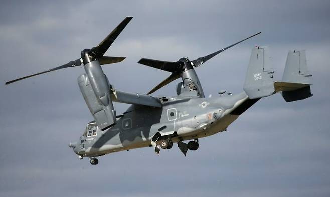 특수전 전력의 수송 및 침투에 사용되는 미군의 시브이(CV)-22 오스프리 틸트로터. 로이터 연합뉴스