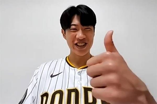 송성문이 화상인터뷰를 통해 입단 기자회견을 가졌다. 사진= 인터뷰 영상 캡처.