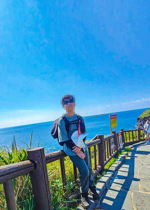 제주도 해안길에서의 멘티.