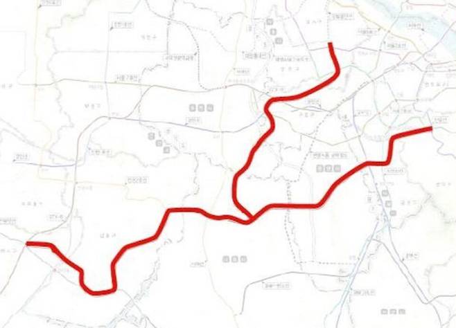 ▲&nbsp;제2경인선 노선도. /출처=맹성규(더불어민주당·인천 남동구갑) 국회의원실