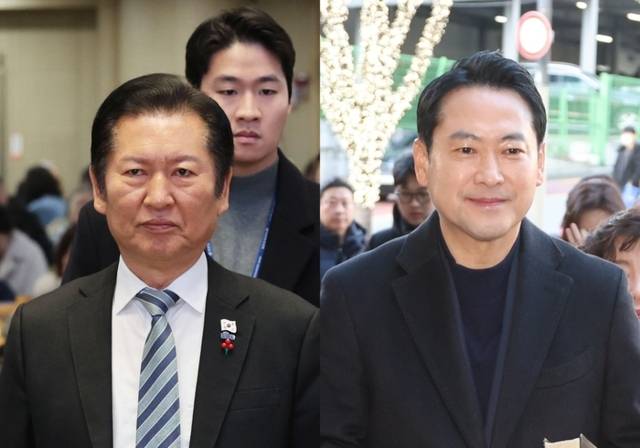 ▲ 25일 경기도 용인시 수지구 새에덴교회에서 열린 성탄예배에 참석하는 더불어민주당 정청래 대표와 성탄 예배를 보기 위해 서울 서초구 사랑의교회로 들어가고 있는 국민의힘 장동혁 대표. 연합뉴스