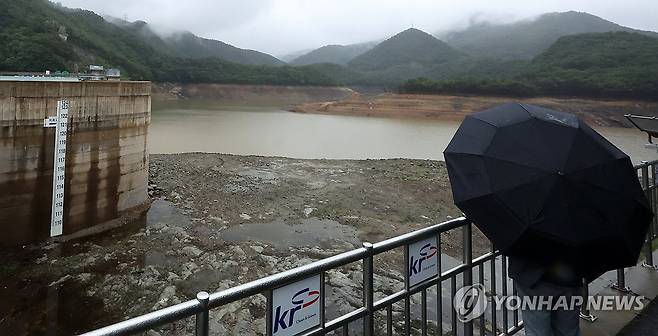 단비 내리는 강릉지역 상수원 오봉저수지 [연합뉴스 자료사진]