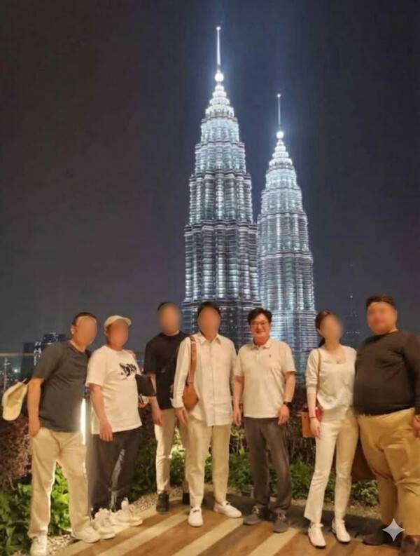 김병수 김포시장이 말레이시아에서 촬영한 사진. 사진 맨 오른쪽이 조세호 사건에 등장하는 최 모 씨(사진=A씨 SNS 게시물 캡쳐)