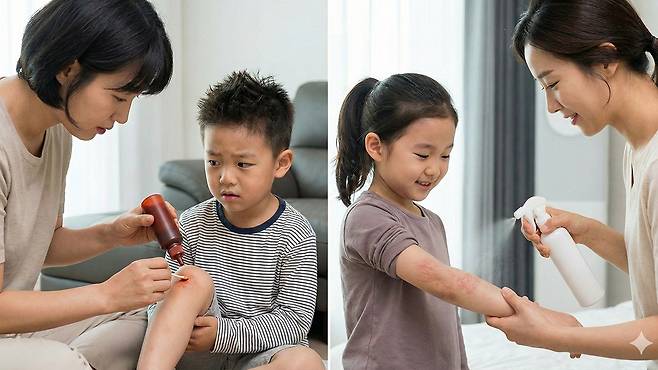 통증이 뒤따르는 강한 소독약은 세균뿐만 아니라 정상 세포까지 파괴해 상처 회복을 방해할 수 있다｜출처: Gemini