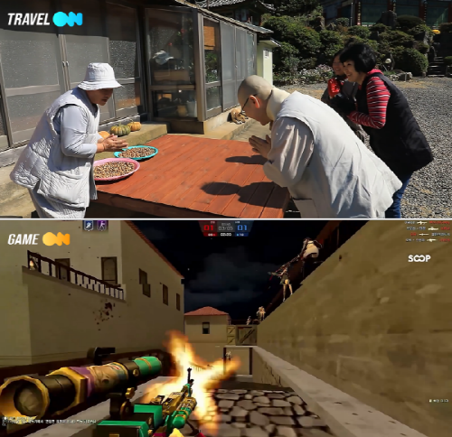 FAST 플랫폼 LG 채널 내 '트래블 온'과 '게임 온' 채널 방송 예시. 이스트소프트 제공