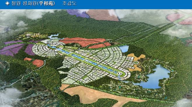 A bird's-eye view of plans for the Cheorwon ″peace park,″ one of the demilitarized zone peace parks the Unification Church sought to build using official development assistance funds [JOONGANG ILBO]