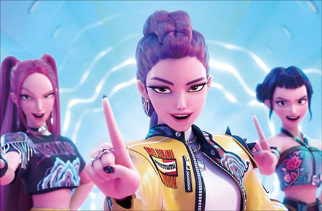 올해 K컬처 최고 화제작은 애니메이션 영화 ‘케이팝 데몬 헌터스(이하 케데헌)’였다. 사진은 케이팝 데몬 헌터스 한 장면(넷플릭스 제공).