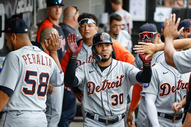 KIA타이거즈의 새 외국인 타자 해럴드 카스트로의 경력이 화제다. 사진은 디트로이트 시절 카스트로. /사진=로이터