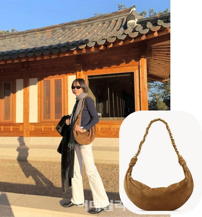 김나영이 지난 10일 개인 인스타그램 계정에 올린 일상 사진과 입생로랑 가방 상품 이미지 (사진=김나영 인스타그램·입생로랑 홈페이지 캡처)