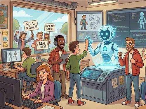 게임업계의 AI 활용과 반발하는 이용자들 [제미나이(Gemini) 생성 이미지. 기사 내용과 직접적인 관련이 없음]