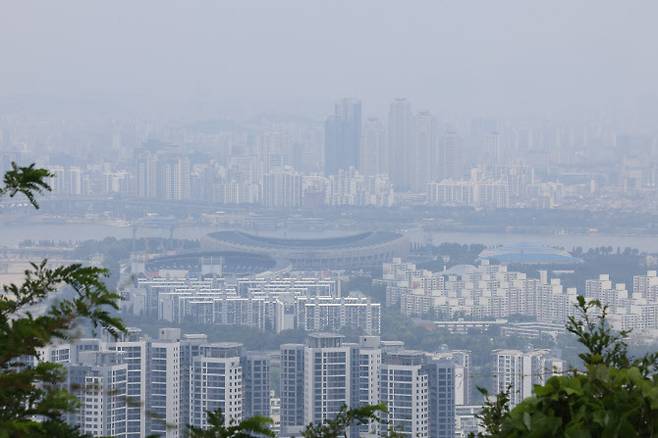 서울 강남구 대모산에서 바라본 강남의 모습. (사진=이데일리 방인권 기자)