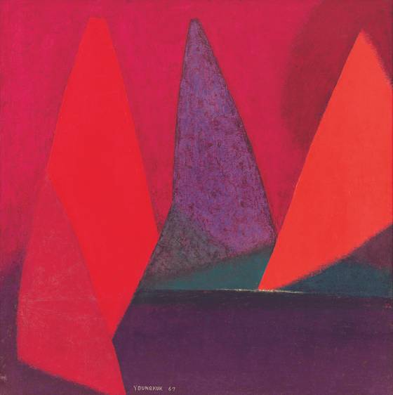 유영국, 작품, 1967, 캔버스에 유채, 130x130cm. 사진 유영국미술문화재단
