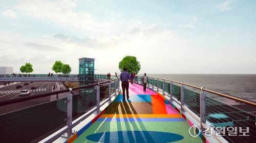 ◇춘천 호반사거리 원형육교 조감도. 춘천시제공