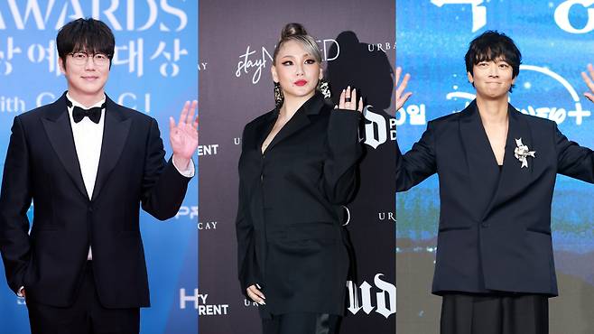 From left: Singer Sung Si-kyung, singer CL from girl group 2NE1 and actor Gang Dong-won [NEWS1]