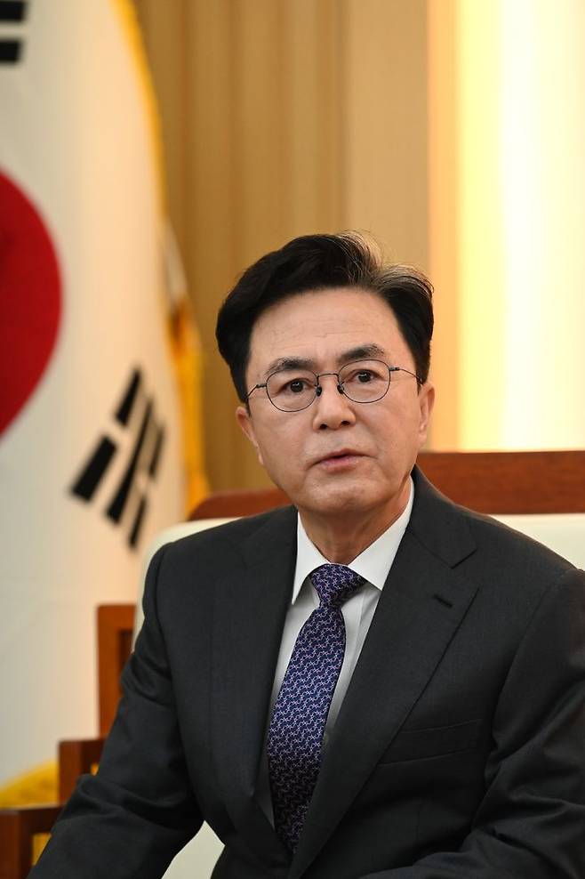 [홍성=뉴시스] 김태흠 충남지사가 뉴시스와 신년인터뷰를 하고 있다.  *재판매 및 DB 금지