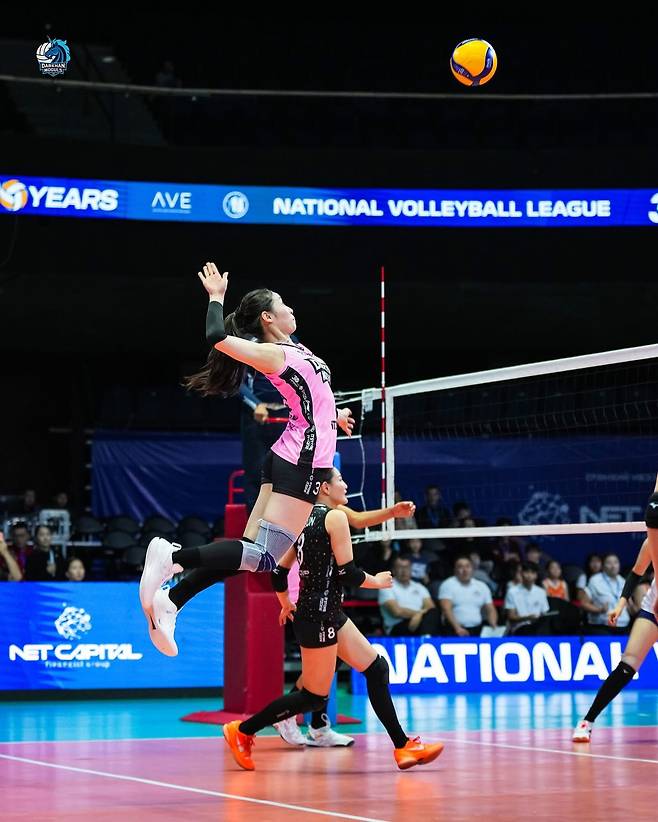 Volleyball player Inkushi jumps during a match in this photo uploaded to her Instagram account. [SCREEN CAPTURE]