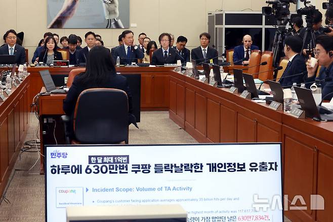 [서울=뉴시스] 고승민 기자 = 해롤드 로저스 쿠팡 대표이사가 30일 서울 여의도 국회에서 열린 쿠팡 침해사고 및 개인정보 유출, 불공정 거래, 노동환경 실태 파악과 재발방지 대책 마련을 위한 청문회에서 의원 질의에 답하고 있다. 2025.12.30. kkssmm99@newsis.com