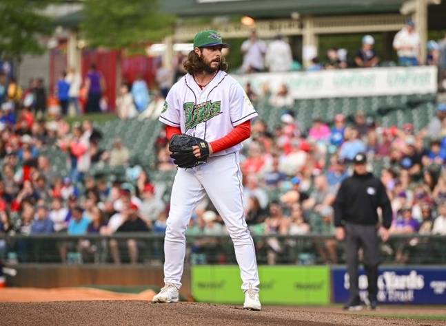 지난 5월 '이주의 투수'로 뽑힌 윌커슨의 모습. /사진=미국 마이너리그 공식 홈페이지