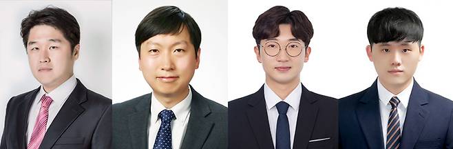(왼쪽부터) 박철민 교수, 최인철 교수, 이영한·김반석 연구원