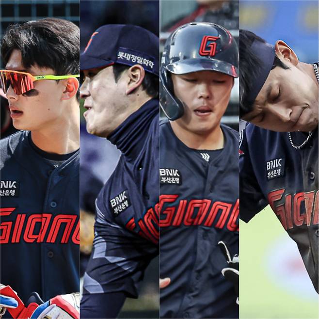 왼쪽부터 윤동희, 나승엽, 고승민, 황성빈. 사진=롯데 자이언츠