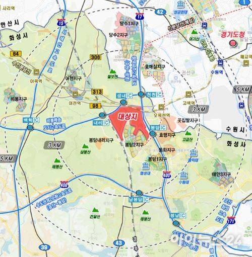 화성 봉담3 공공주택지구 위치도. [사진=화성시]