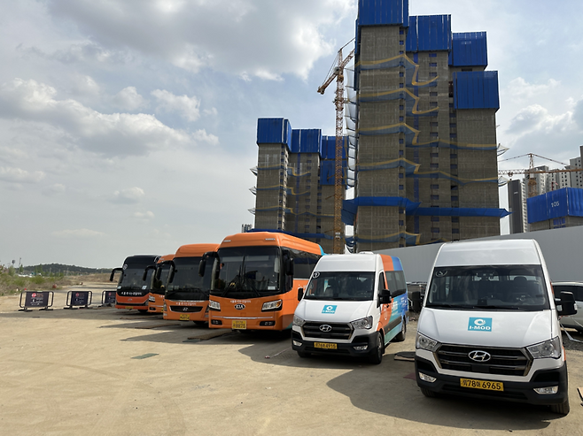 인천시 서구 검단신도시의&nbsp; I-MOD가 정차 중이다.&nbsp;Ⓒ인천시 제공