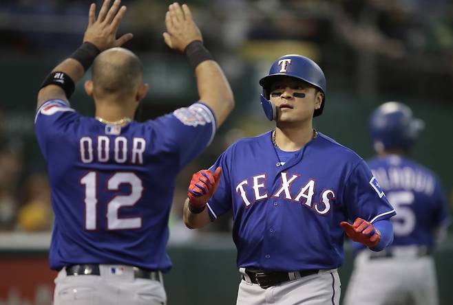 텍사스 시절 추신수. AP=연합뉴스