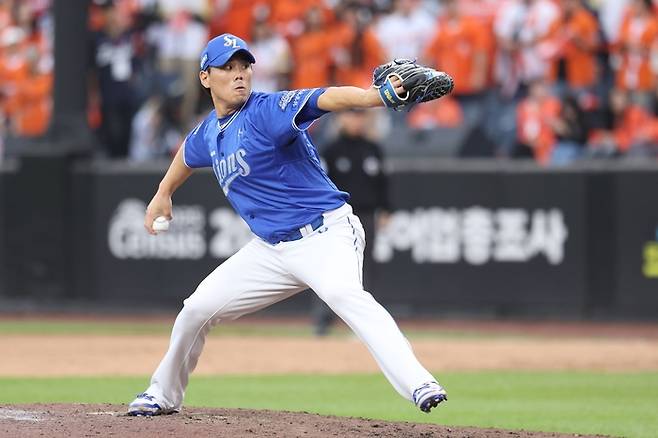 삼성 라이온즈 마무리 투수 김재윤. <삼성 라이온즈 제공>