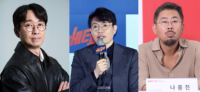 장항준, 류승완, 나홍진 감독. 사진| 미디어랩시소, 스포츠서울 DB, 연합뉴스