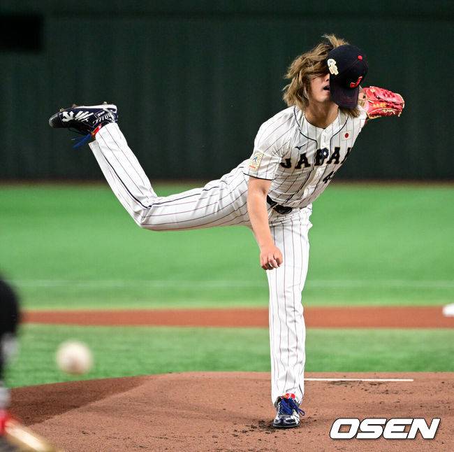 [OSEN=도쿄, 지형준 기자] 류중일 감독이 이끄는 한국야구대표팀이 19일 오후 일본 도쿄돔에서 2023 아시아프로야구챔피언십(APBC) 일본과 결승전을 가졌다. 1회초 일본 이마이 다쓰야가 역투하고 있다. 2023.11.18 / jpnews.osen.co.kr