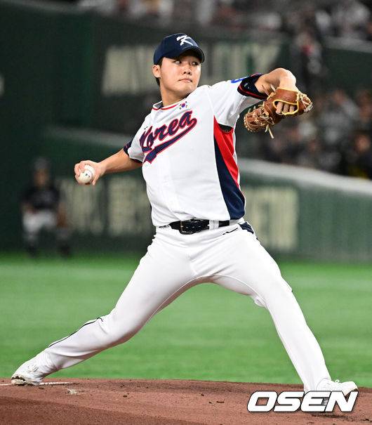 [OSEN=조은정 기자] 야구 대표팀 정우주. 2025.11.16 /cej@osen.co.kr