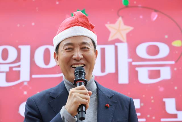 ▲오세훈 서울시장이 22일 국회의원회관에서 국민의힘 서울시당이 연 사랑의 기부금 모금 전달식에 참석해 인사말하고 있다. ⓒ연합뉴스