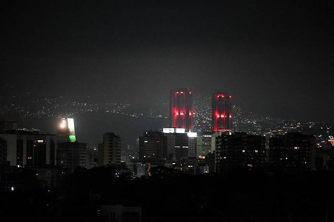 3일 수차례의 폭발음이 들린 후 베네수엘라의 수도 카라카스 | AFP연합뉴스
