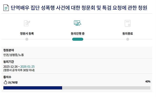 과거 단역배우 집단 성폭행 사건과 관련해 진상 규명을 요구하는 목소리가 커지고 있다. /사진=국회전자청원 홈페이지 캡처