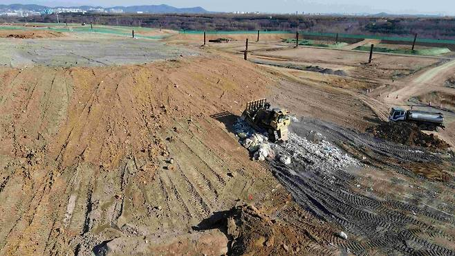 직매립이 금지된 2일 오전 한산한 인천 서구 수도권매립지 모습. [연합]