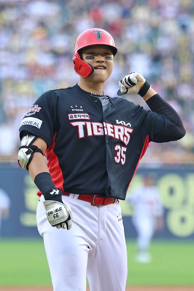 ▲ KIA 차세대 좌타 거포로 뽑히는 김석환은 이제 자신의 능력을 반드시 보여줘야 하는 상황에 이르렀다 ⓒKIA타이거즈